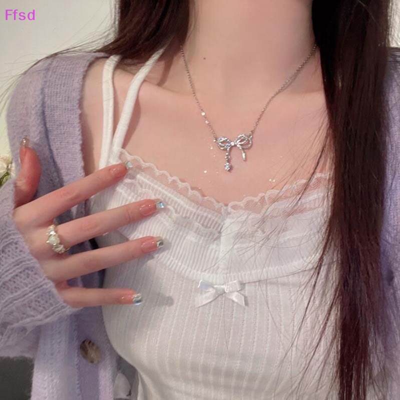 {Ffsd} Vòng Cổ Mặt Thắt Nơ Thanh Lịch Thời Trang Hàn Quốc Dành Cho Nữ