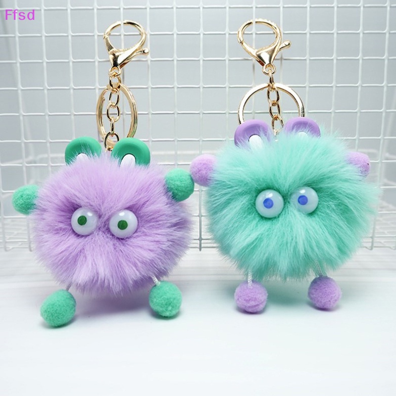 {Ffsd} Móc Khóa Xe Hơi / Balo Đi Học Phủ Lông Chồn Dễ Thương Dùng Làm Quà Tặng