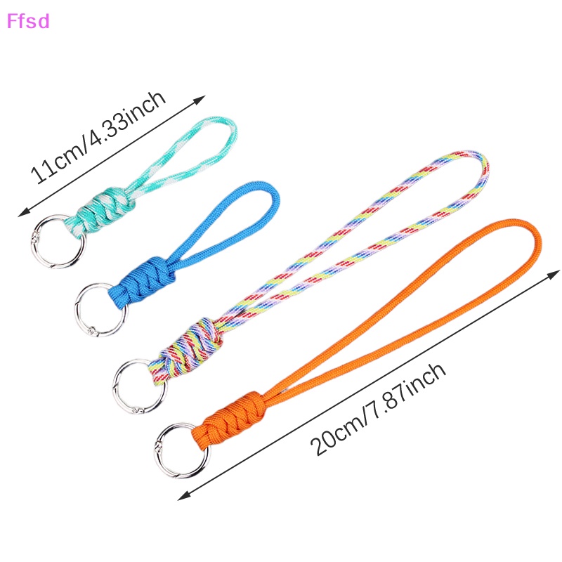 {Ffsd} Móc Chìa Khóa Xe Hơi Dây Bện Ngắn Màu Sắc Chất Lượng Cao Chống Mất Có Khóa Vòng Nhẫn Dài * Bán Chạy