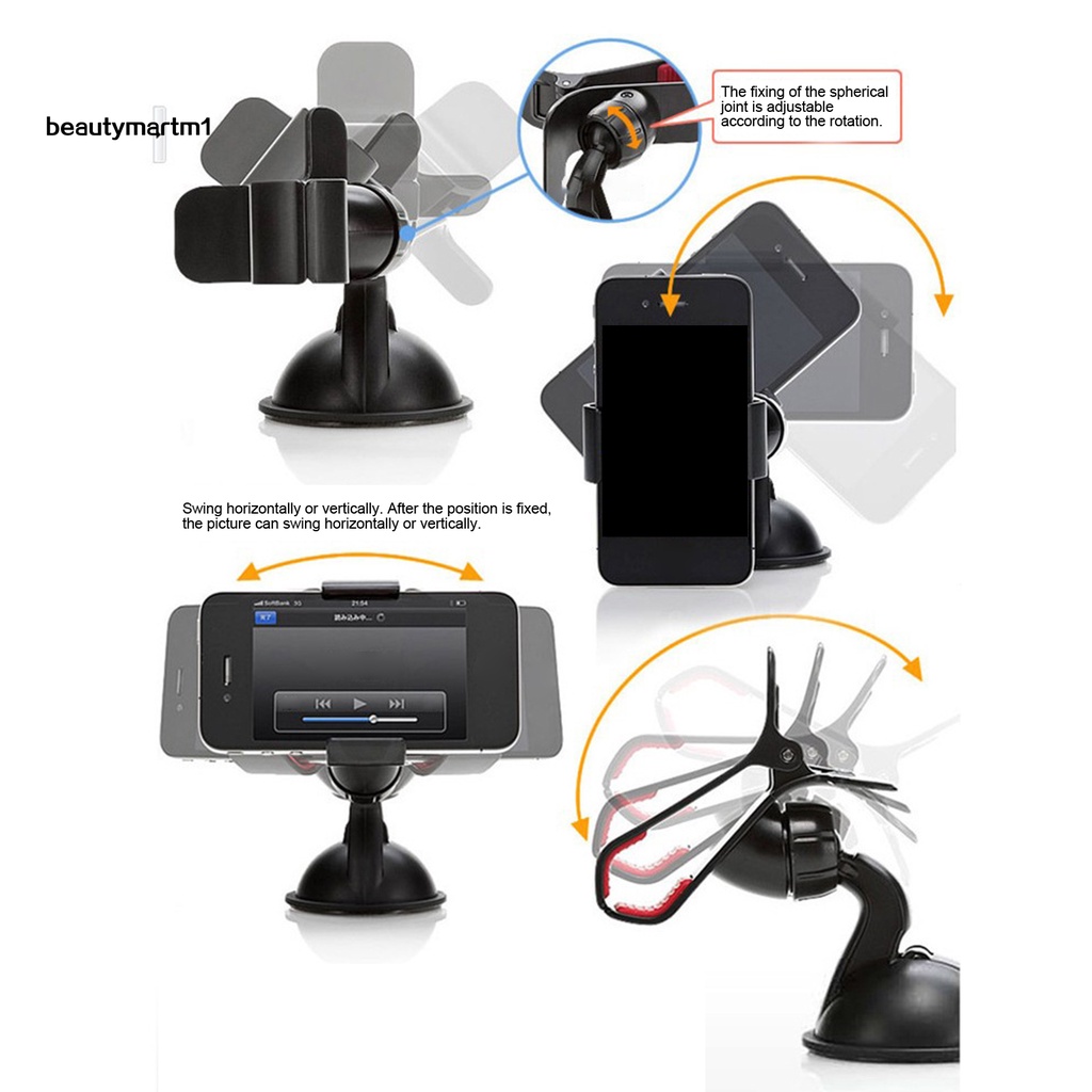 Giá Đỡ Điện Thoại Xoay 360 Độ Gắn Kính Chắn Gió Xe Hơi BMM1