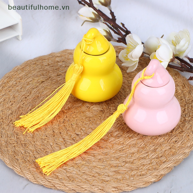 1 Hũ Đựng Thuốc Bằng Sứ Hình Quả Bầu Có Nắp Đậy Tiện Dụng