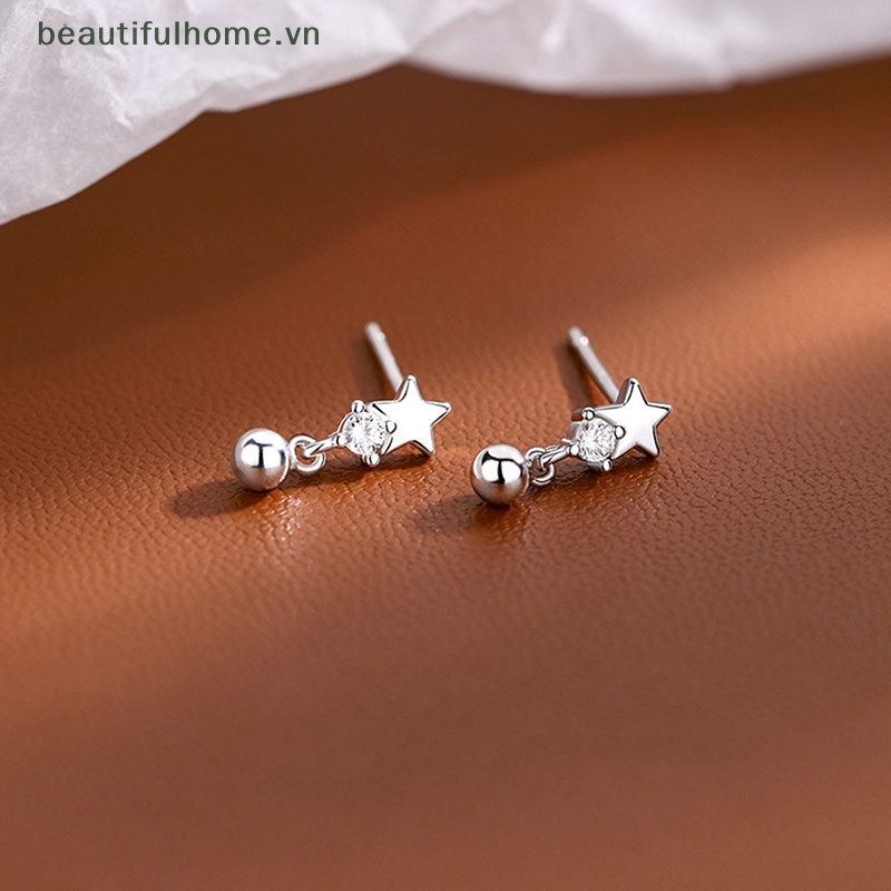 Bộ 2 Đôi Khuyên Tai Hình Ngôi Sao Pha Lê Mini Phong Cách Hàn Quốc Cho Nữ