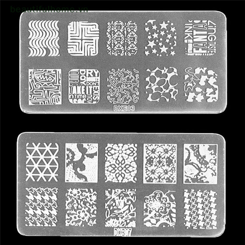 Bộ Khuôn Trang Trí Móng Tay Nghệ Thuật Độc Đáo Tiện Dụng