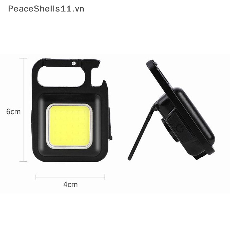 Móc Khóa Đèn LED Mini USB Di Động Có Thể Sạc Lại Kèm Nút Bần Cho Hoạt Động Ngoài Trời