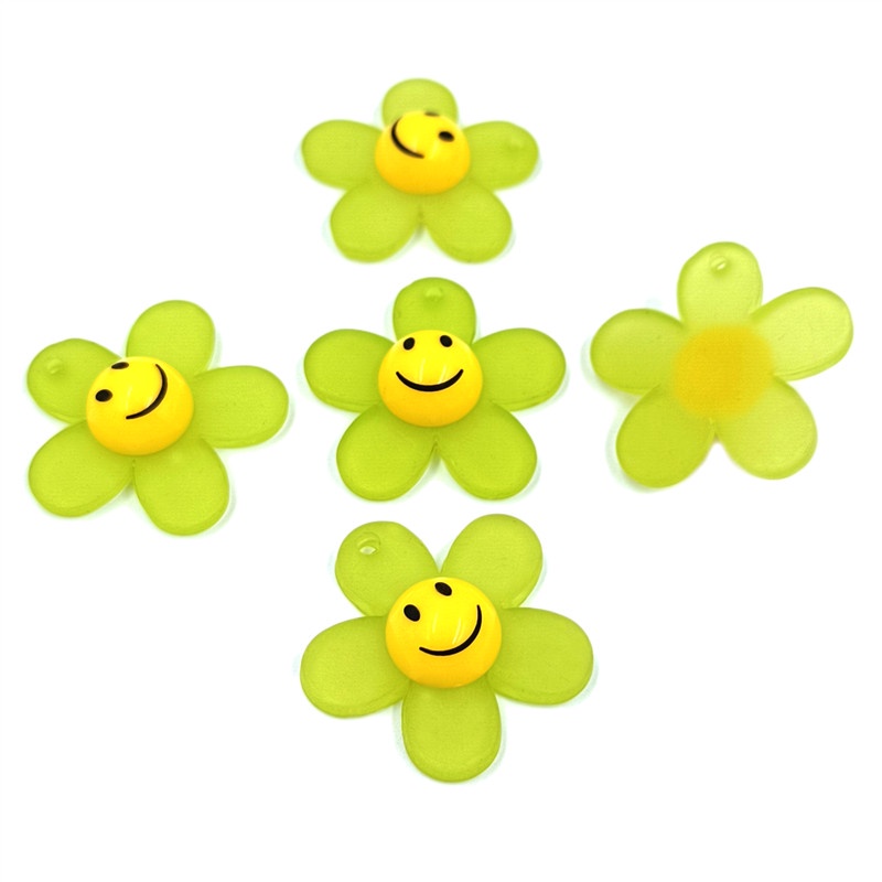 Set 5 Mặt Vòng cổ / Bông Tai Hình Hoa Hướng Dương Bằng Acrylic