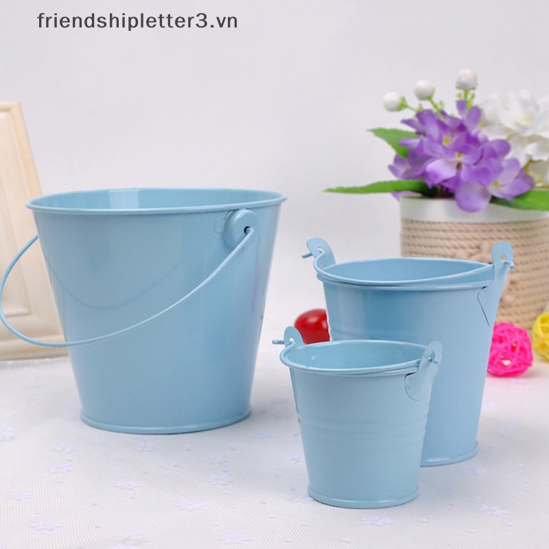 Xô Kim Loại Mini Đựng Kẹo Nhiều Màu Trang Trí Tiệc Cưới DIY