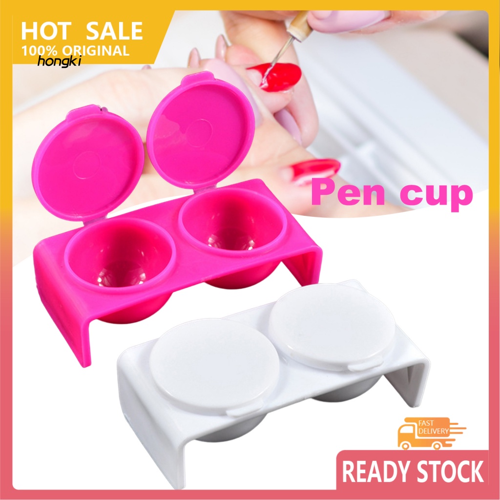 Set 2 Khay Đựng Đĩa Hai Ngăn Bằng Nhựa Thân Thiện Với Môi Trường Chống Vỡ Có Thể Tái Sử Dụng Kèm Nắp Đậy Cho Salon Làm Móng