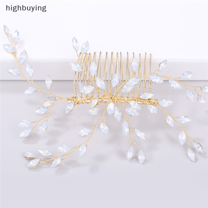 Lược Cài Tóc Hình Hoa Đính Pha Lê Cho Cô Dâu