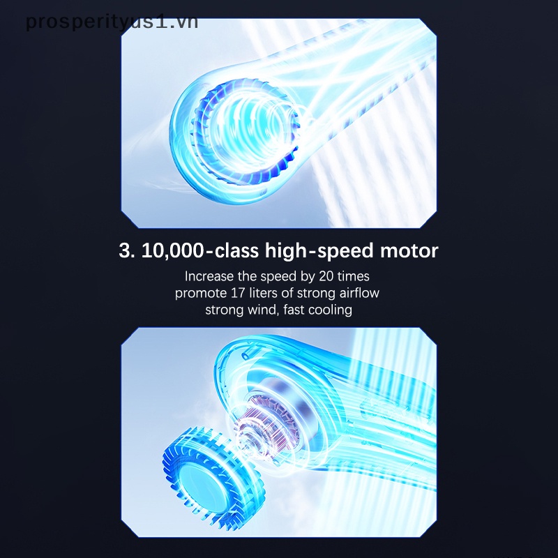[prosperityus1] Quạt Làm Mát Đeo Cổ Mini Màn Hình Kỹ Thuật Số Không Cánh Thông Gió [VN]