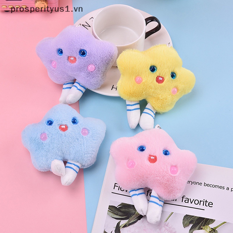 [prosperityus1] Móc Khóa Búp Bê Nhồi Bông Hình Đám Mây Mặt Cười Dễ Thương Sáng Tạo