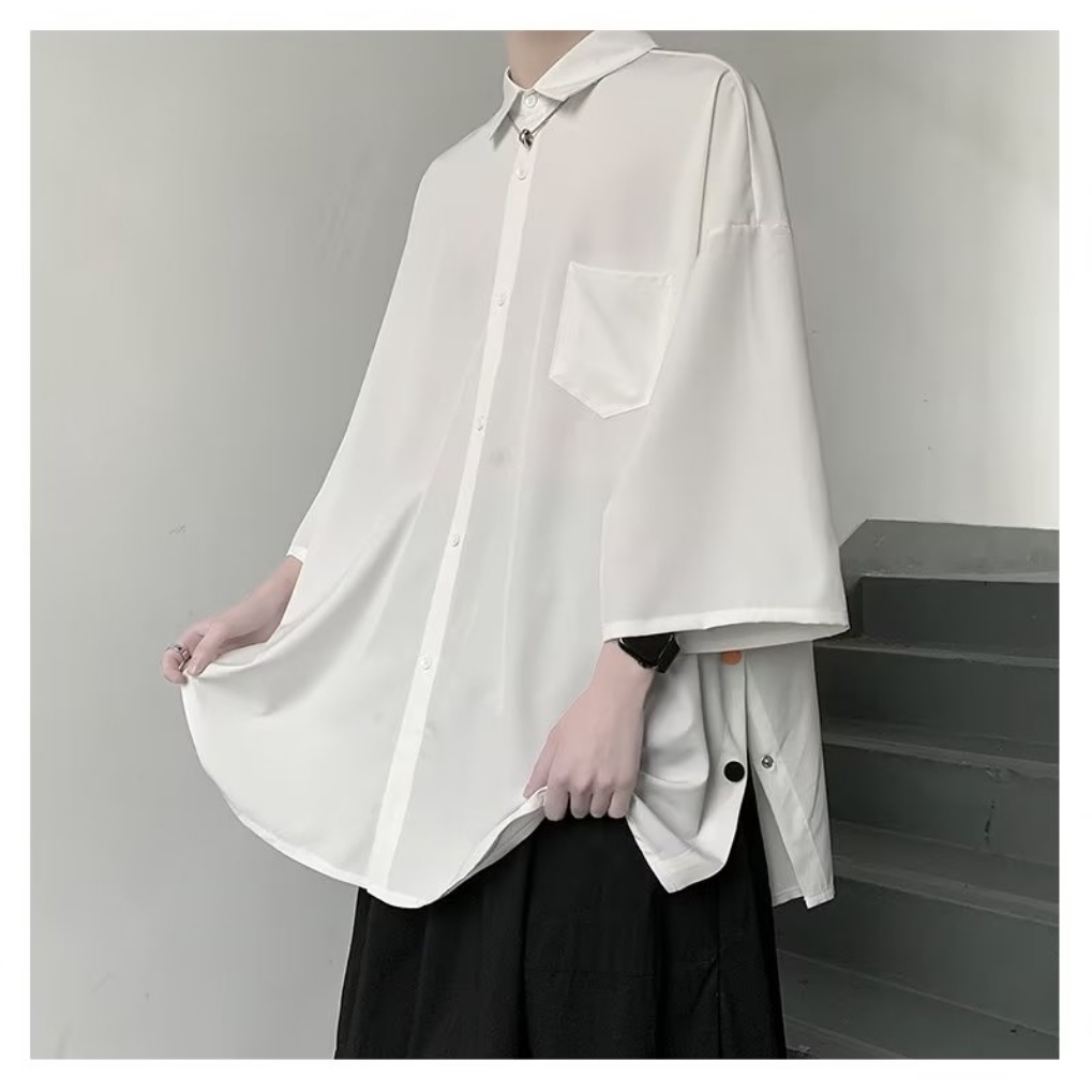 Áo Sơ Mi Tay Ngắn Thiết Kế Xẻ Tà Thời Trang Mùa Hè Hàng Mới 2023 Dành Cho Bạn Nữ