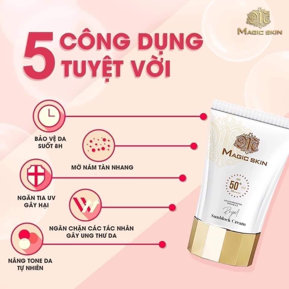 Kem chống nắng❤️❤️MAGICSKIN❤️❤️Kem chống nắng thảo dược hoàng cung Magic Skin Royal Sunblock Cream MỚI