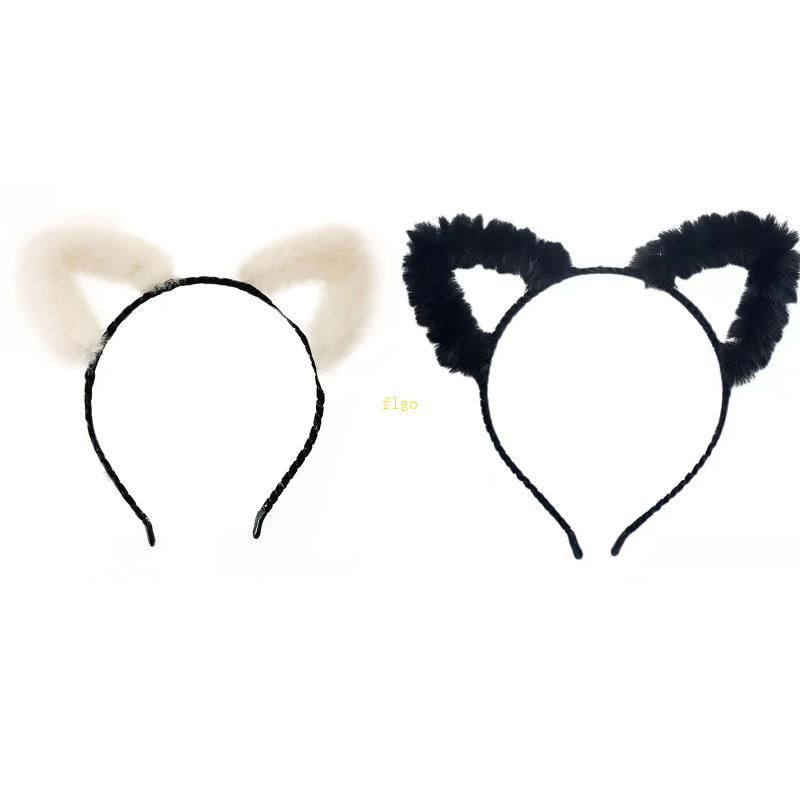 Băng Đô Tai Mèo Lông Giả Phong Cách Lolita Đáng Yêu