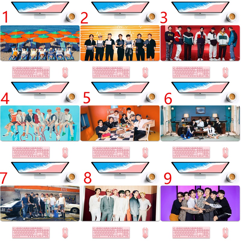 Tấm Lót Chuột Bàn Phím Chống Trượt In Hình Nhóm Nhạc BTS