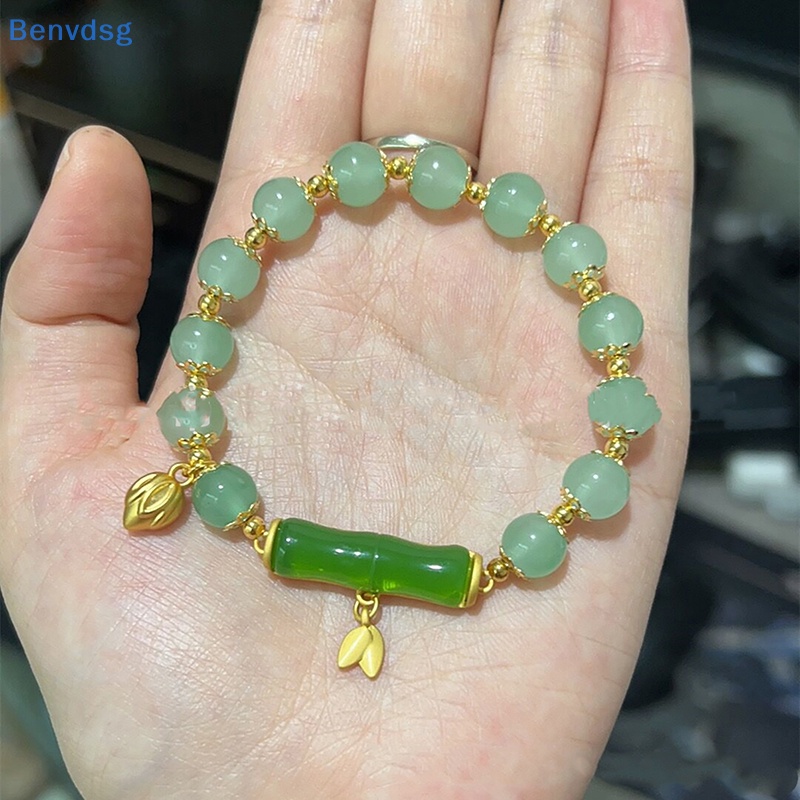 Benvdsg > Vòng Tay Đá Ngọc Bích Hetian Hình Hoa Sen Bằng Tre Thủ Công Phong Cách Cổ Điển Cho Nữ