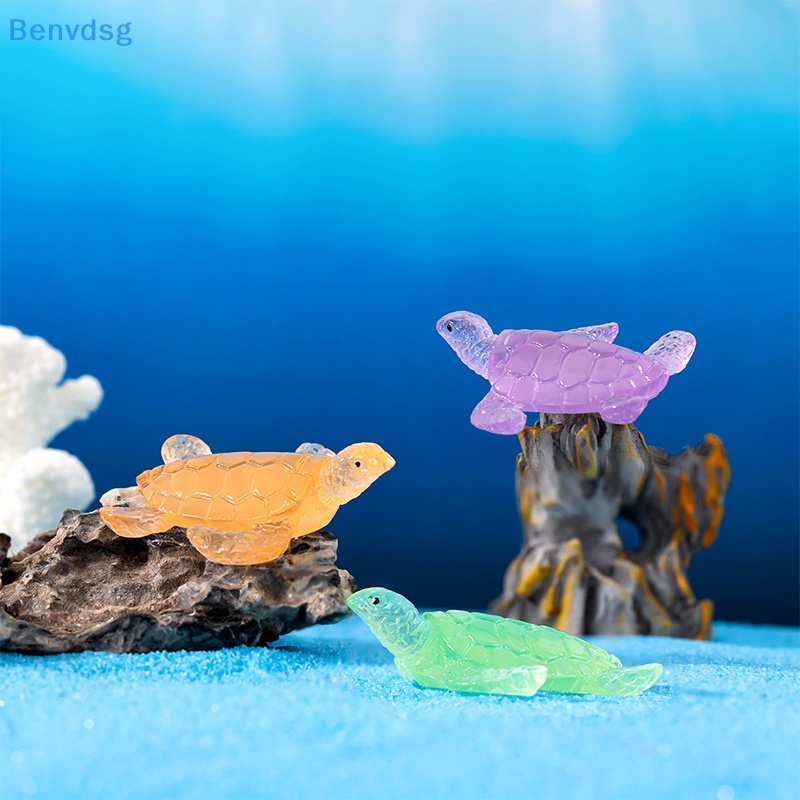 Bộ 2 Tượng Rùa Mini Bằng Nhựa Resin Dạ Quang Trang Trí Tiểu Cảnh / Xe Hơi