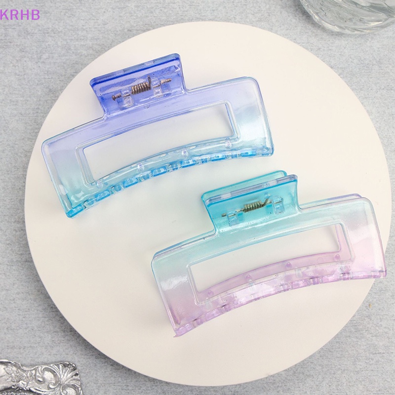 Kẹp Tóc Càng Cua Bằng Nhựa Trong Suốt Màu Gradient Phong Cách Hàn Quốc Mới
