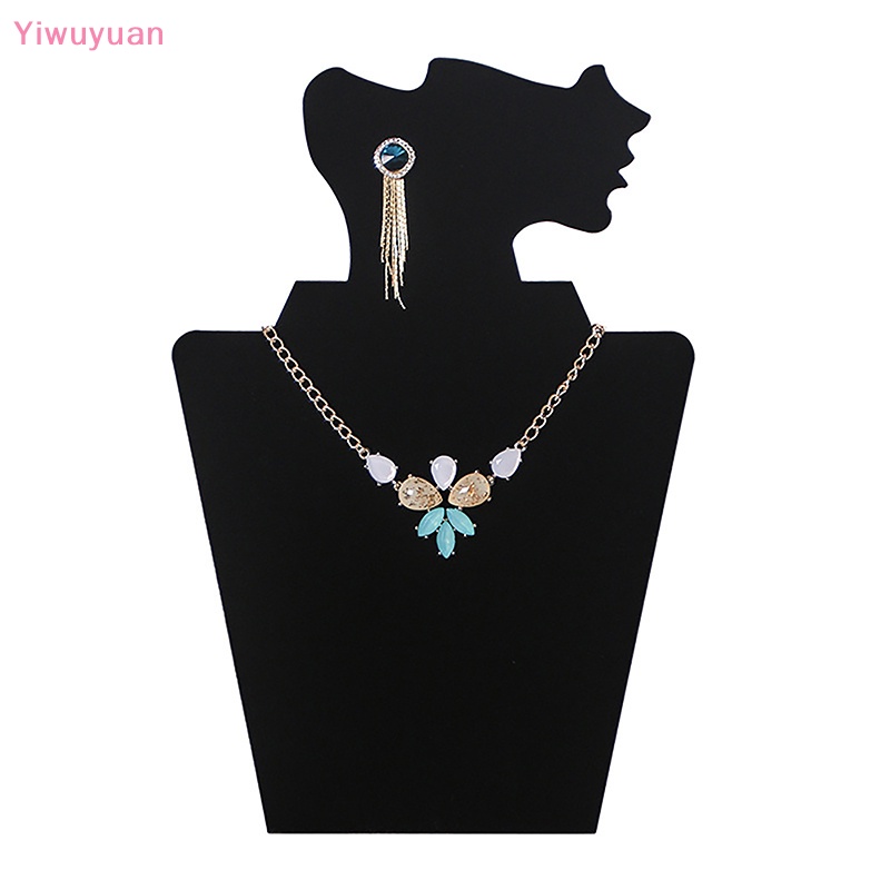 < Yiwuyuan > Giá Đỡ Trưng Bày Trang Sức Bằng Vải Nhung Đen Mặt Hình Mặt Cười Đơn Giản Sắp Xếp Gọn Gàng