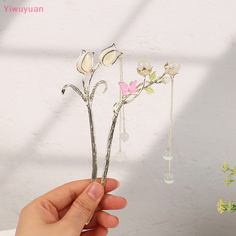 < Yiwuyuan > Kẹp Tóc Đuôi Ngựa Đính Pha Lê Và Tua Rua Thời Trang Mới Thanh Lịch Dành Cho Bạn Nữ