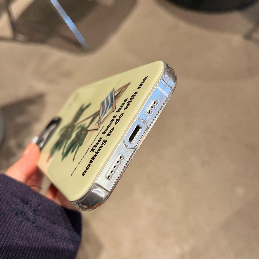 Ốp Điện Thoại Tpu Dẻo Họa Tiết Cây Dừa Độc Đáo Thời Trang Cho iPhone 14 13 12 11 Pro Max