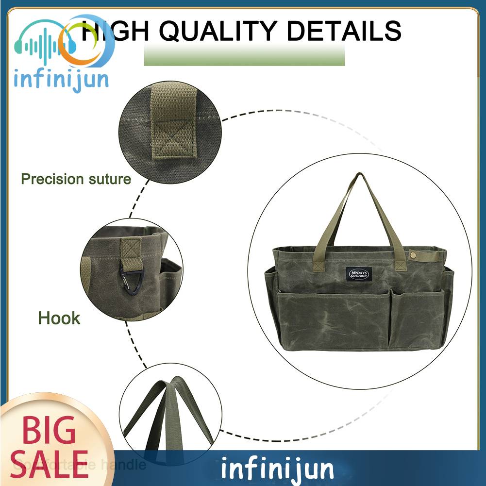 Hộp Đựng Đồ Cắm Trại Nhiều Ngăn Bằng Vải Canvas Chống Nước Có Thể Gấp Gọn