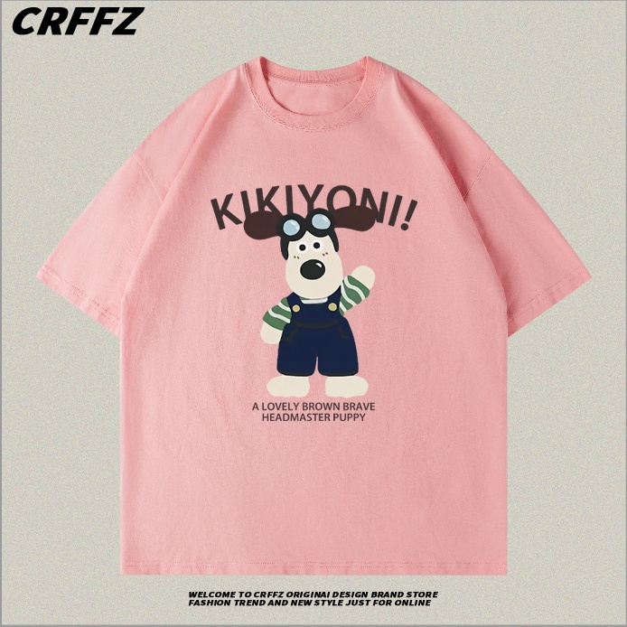 Áo Thun 100% Cotton Tay Ngắn In Họa Tiết Hoạt Hình Phong Cách Hàn Quốc Cho Nữ