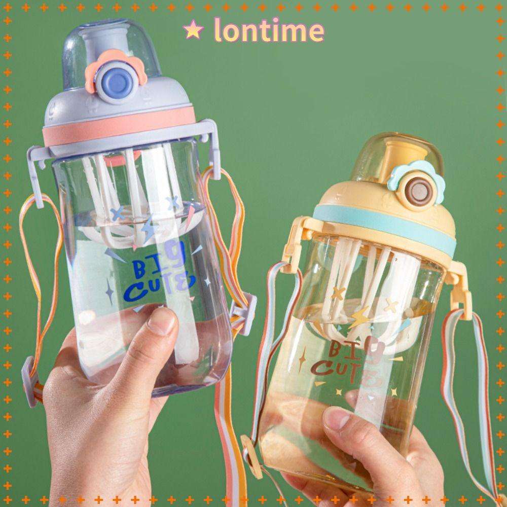 Bình Nước Có Ống Hút Và Dây Đeo Chống Vỡ Cho Bé