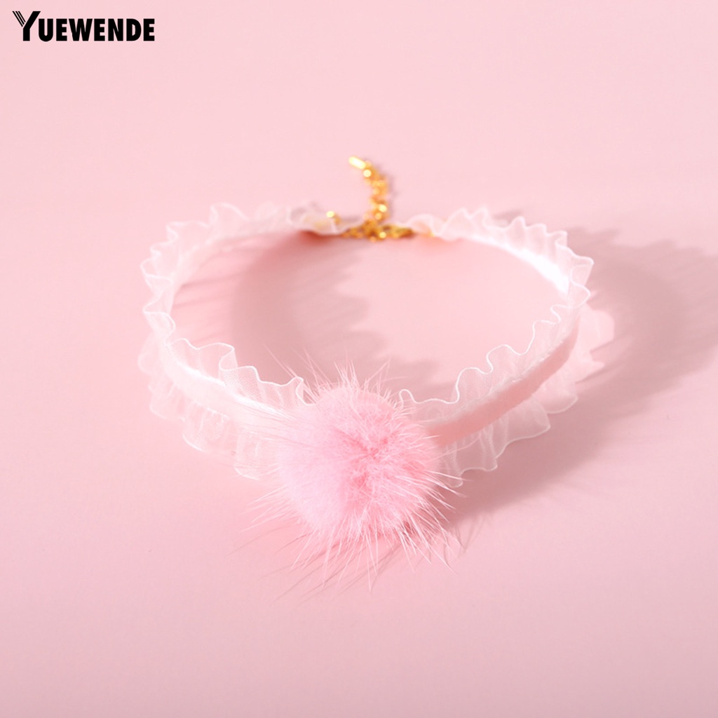 Yq.e Vòng Cổ Phối Lông Nhung Co Giãn Tốt Trang Trí Vòng Cổ Cho Mèo Cưng