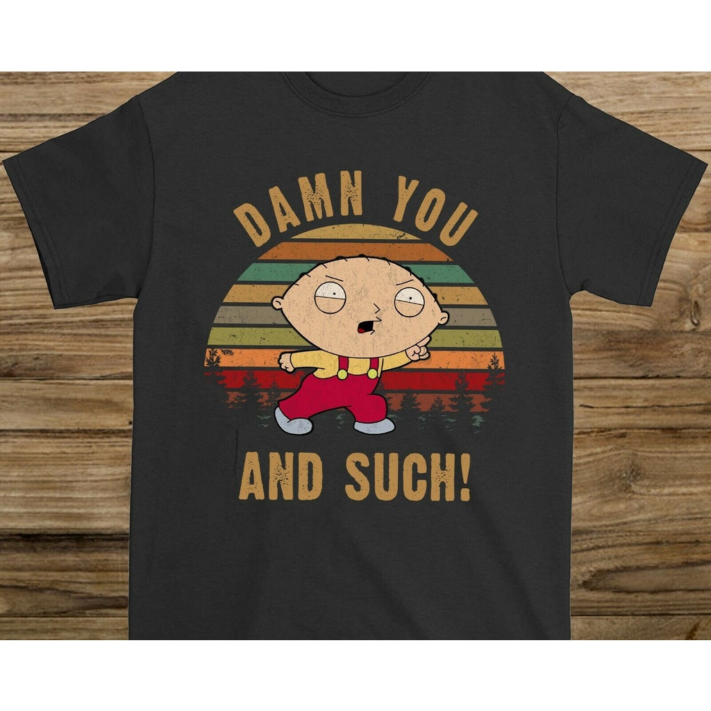 Áo thun nam 1Q012009 Damn You And Such Stewie Griffin Family Guy Vintage Áo thun top tee
