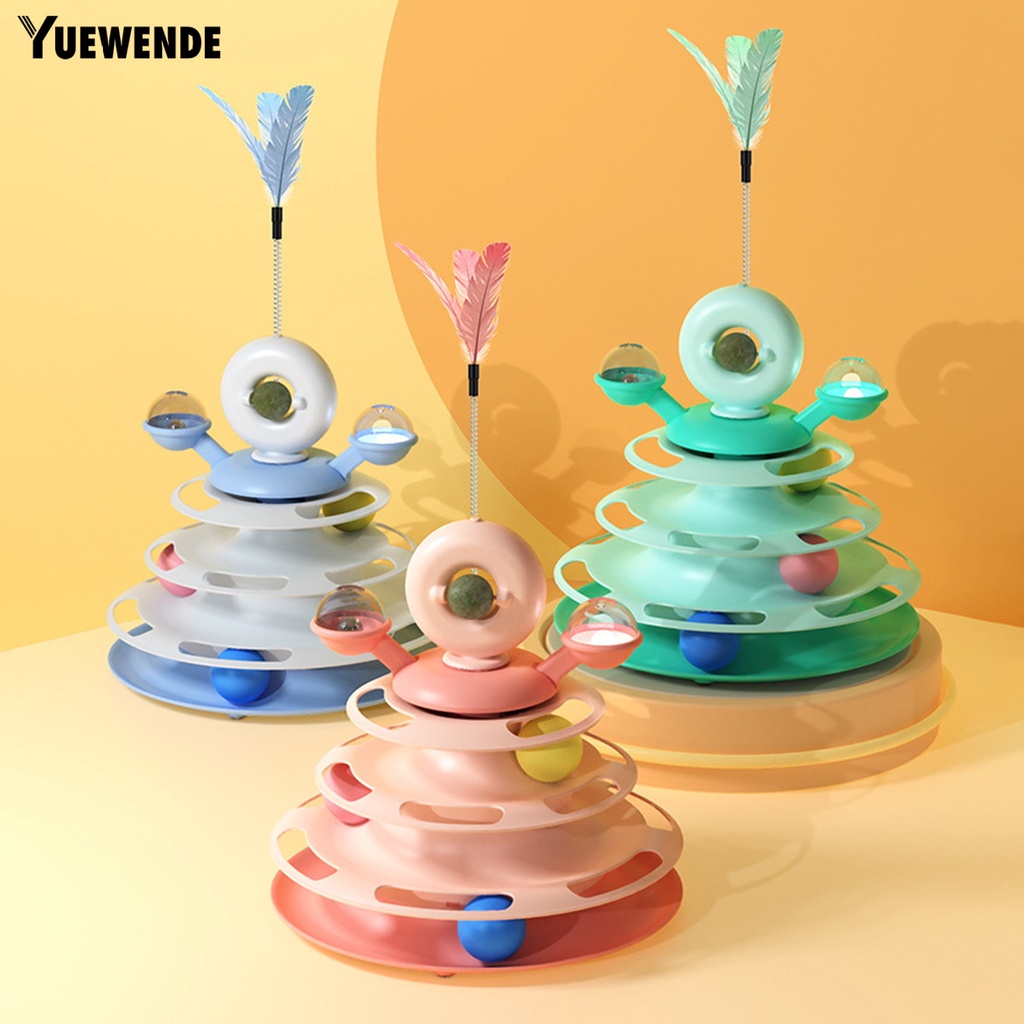 Đồ Chơi Nhiều Lớp Có Đường Ray Xoay Vui Nhộn Cho Mèo Cưng