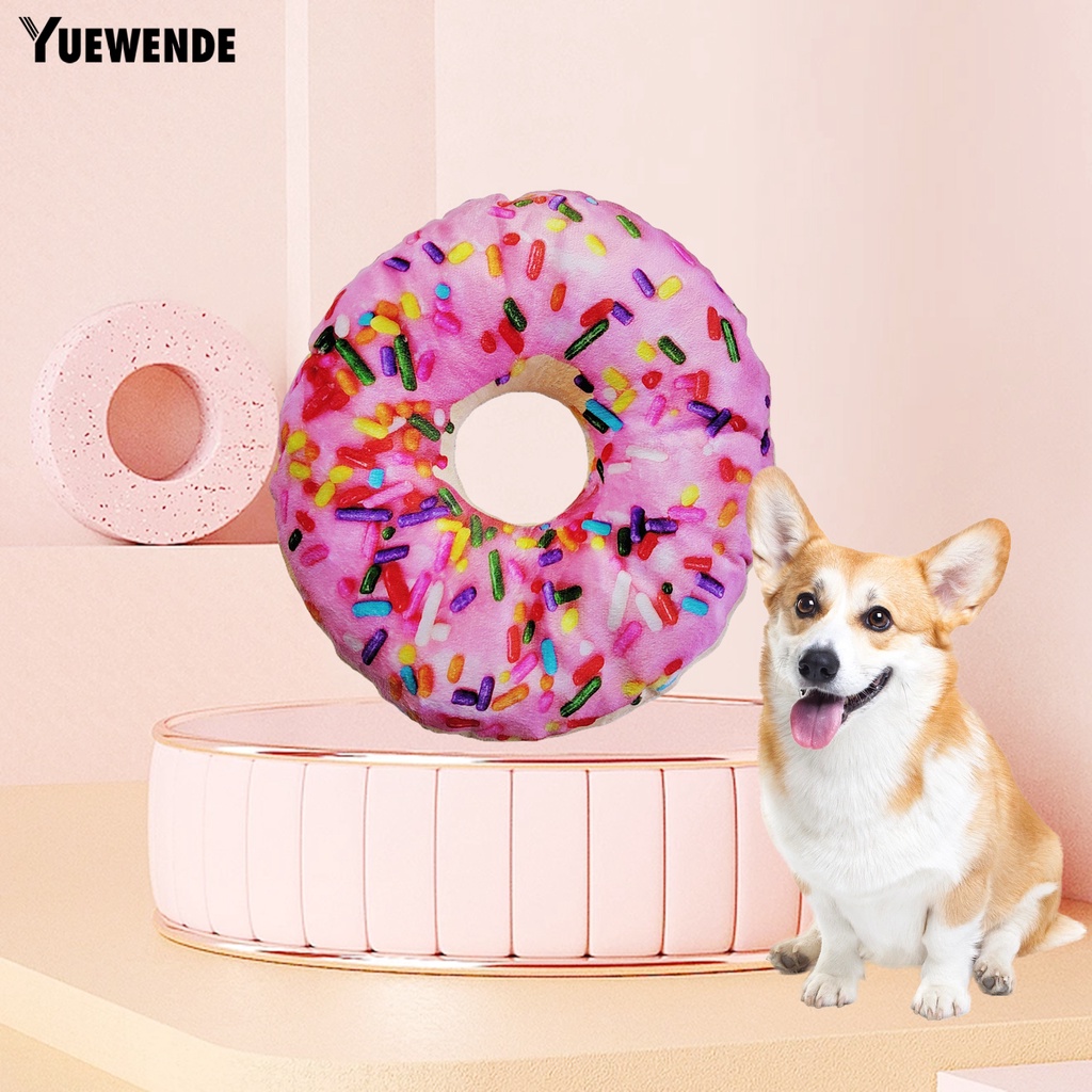 Đồ Chơi Nhai Hình Bánh Donut Có Tiếng Kêu Chống Cắn Cho Thú Cưng