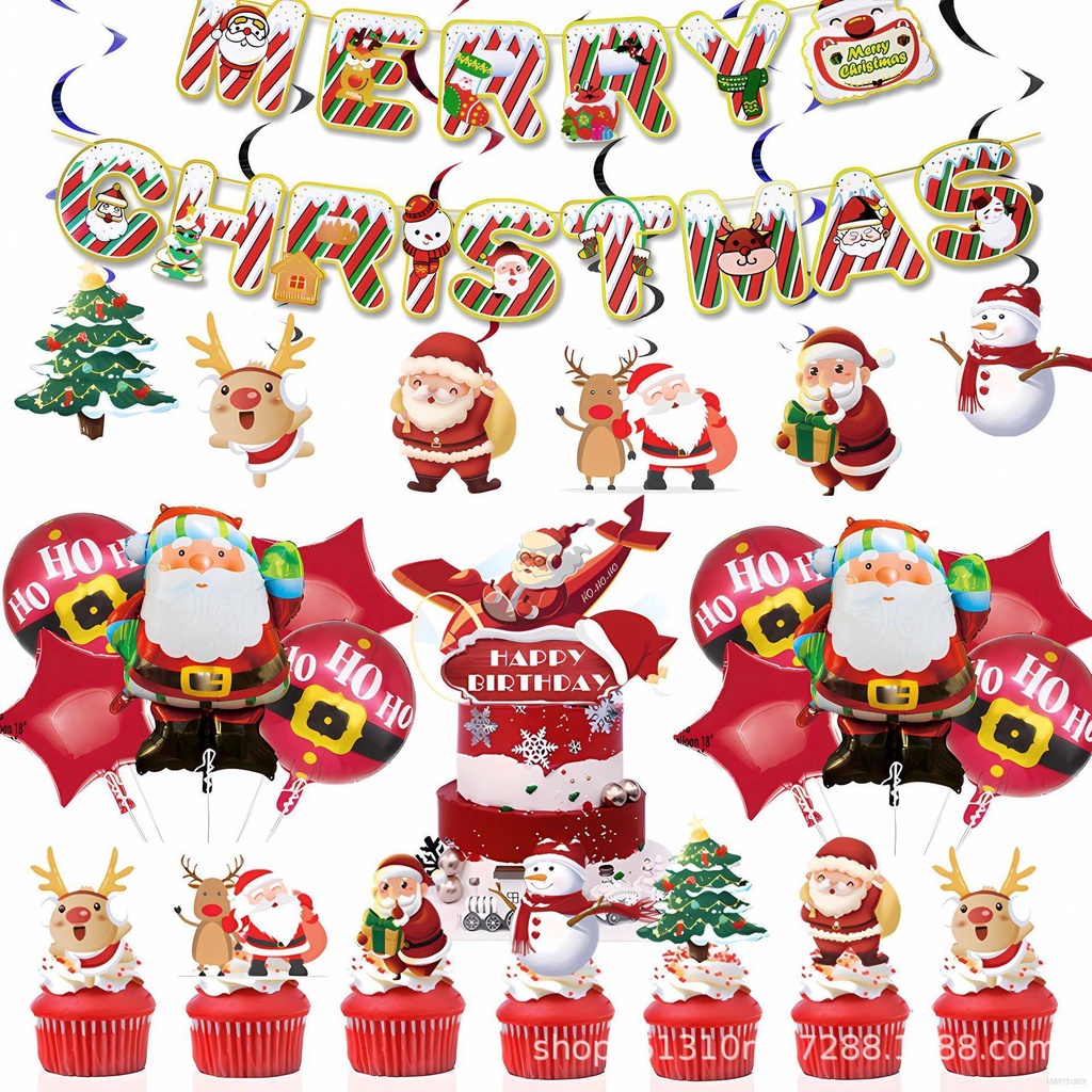 Bộ 2 Bong Bóng Lá Nhôm Chủ Đề Giáng Sinh YS2