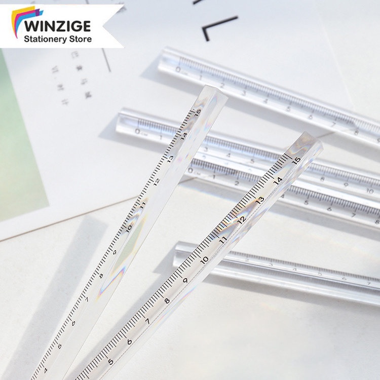 Winzige Thước kẻ trong suốt cute 15cm Chất liệu PS bền chống trầy xước - Phù hợp với học sinh dân văn phòng học tập