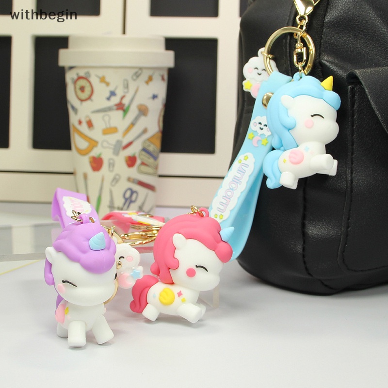 Móc Khóa Hình Kỳ Lân 3D Mềm Mại Dễ Thương