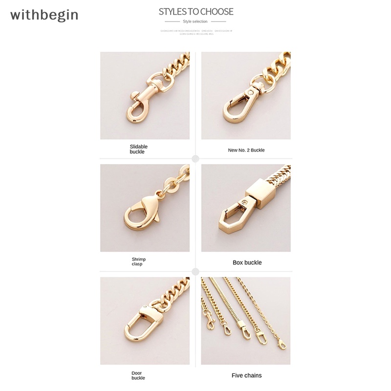 Dây Đeo Túi Xách Dạng Xích Mở Rộng Màu Vàng Kim