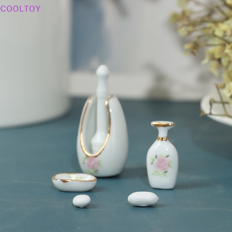 Set 8 Bình Đựng Xà Phòng Bằng Sứ Tỉ Lệ 1 / 12 Trang Trí Nhà Búp Bê