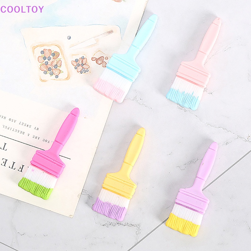 Set 5 Bàn Chải Mini Bằng Resin Dễ Thương Trang Trí Nhà Búp Bê