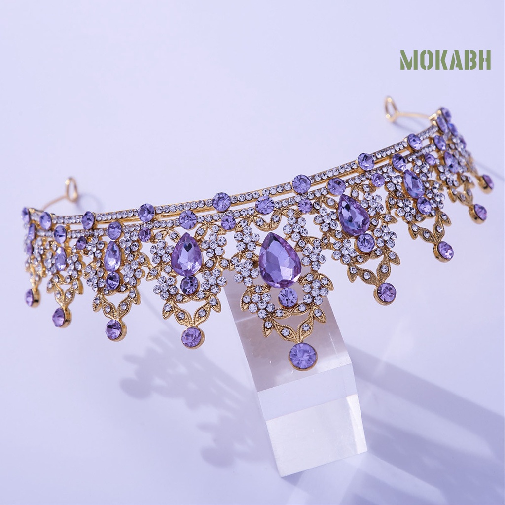 Vương Miện Cài Tóc Đính Đá Lấp Lánh Sang Trọng Cho Cô Dâu