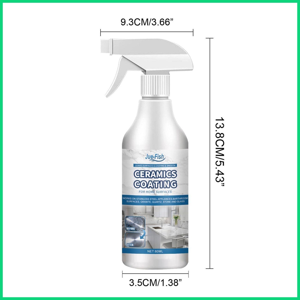 Bình Xịt Phủ Gốm Sứ Bằng Thép Không Gỉ 60ml Chuyên Dụng Vệ Sinh Nhà Bếp jiwvn Jwvn