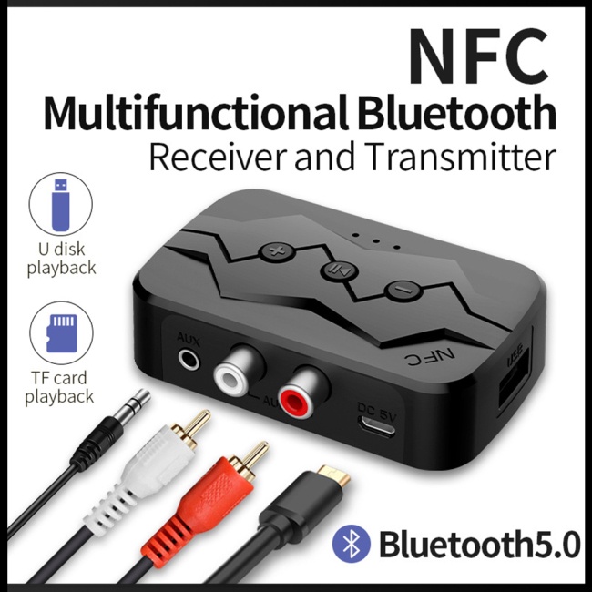 Thiết Bị Truyền Nhận Tín Hiệu Bluetooth 5.0 NFC Hỗ Trợ Thẻ Tf Và Rca