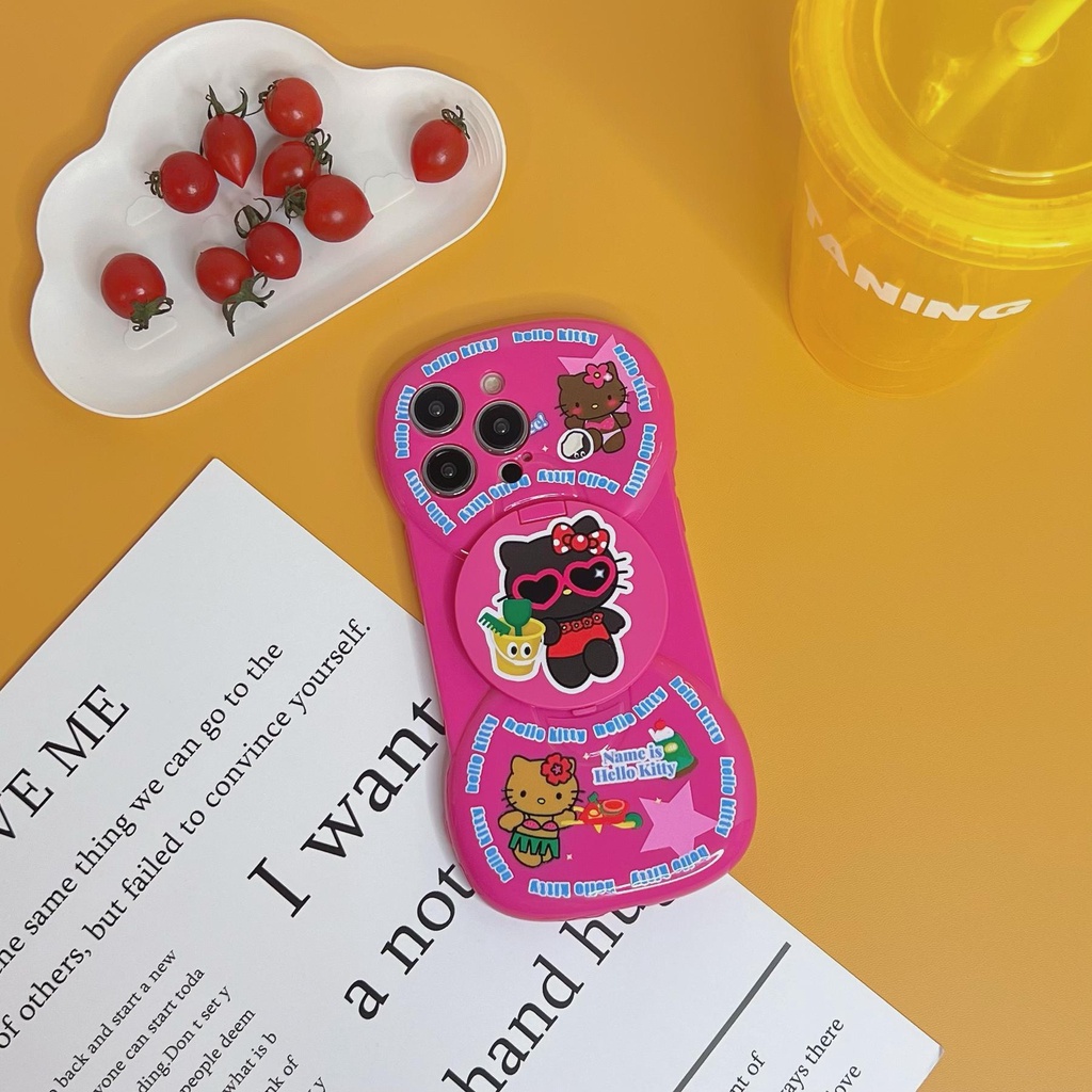 Ốp Điện Thoại TPU Silicon Mềm Bảo Vệ Toàn Diện Tích Hợp Gương Hình Mèo Kitty Cho iPhone 14 12 13 11 PRO MAX