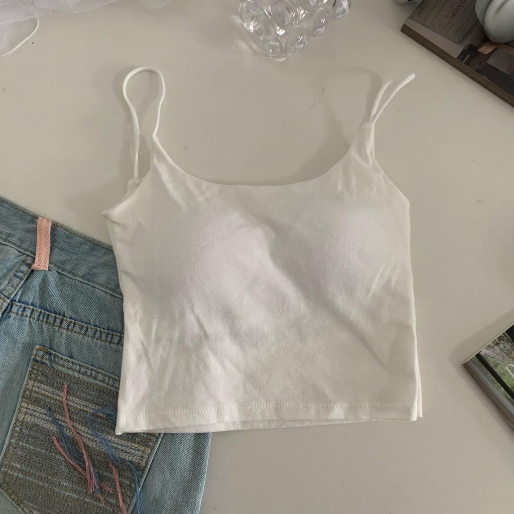 NZN Áo Ống Hở Lưng Màu Trơn Có Mút Đệm Ngực