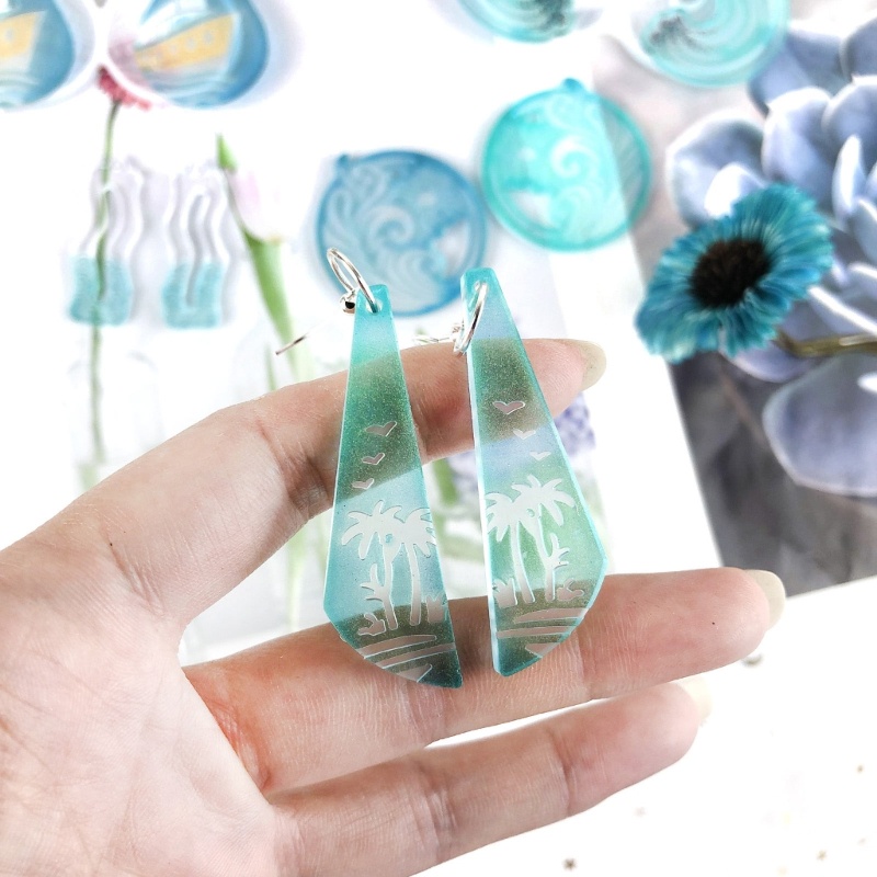 Bộ 8 Khuôn Silicone Làm Bông Tai Trang Sức