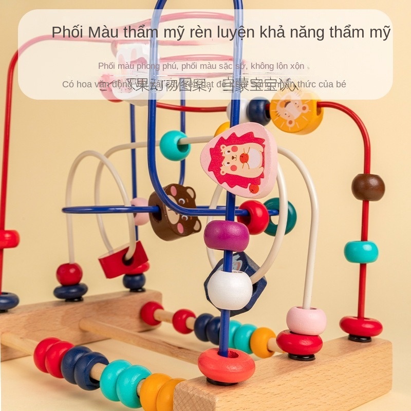 Đồ Chơi Xỏ Hạt Gỗ Hoạt Hình Động Vật Trái Cây Giáo Dục Sớm Cho Bé GYLMY93