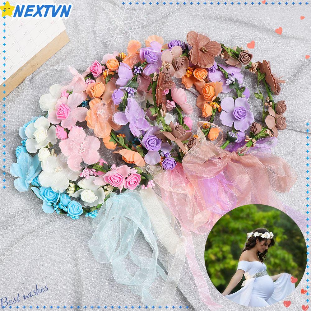 Vòng Hoa Đội Đầu Phụ Kiện Trang Trí Tóc Cho Cô Dâu