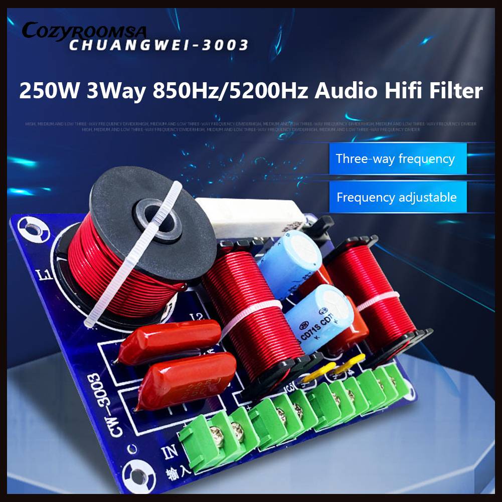 Bộ Chia Tần Số Lọc Âm Bass 3 Chiều 250W Cho Loa