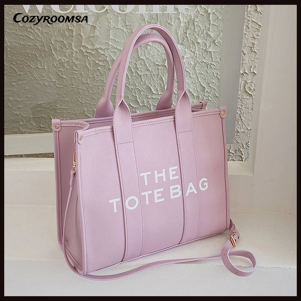 Túi Xách Mua Sắm Cỡ Lớn In Chữ Đơn Giản Thời Trang