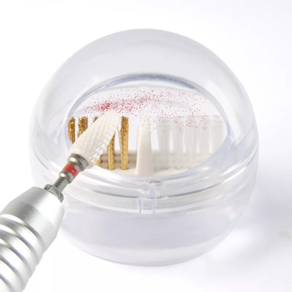 Chổi vệ sinh đầu mài nail, hộp vệ sinh đầu mài móng không bắn