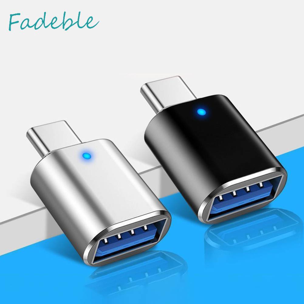 Bộ Chuyển Đổi Sạc Nhanh Type-C Sang USB OTG 3A Có Đèn LED Báo Hiệu
