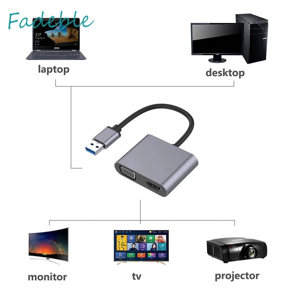 Bộ ChuyểN ĐổI USB Sang HD VGA Cho Windows7 / 8 / 10 / 11 MacOS